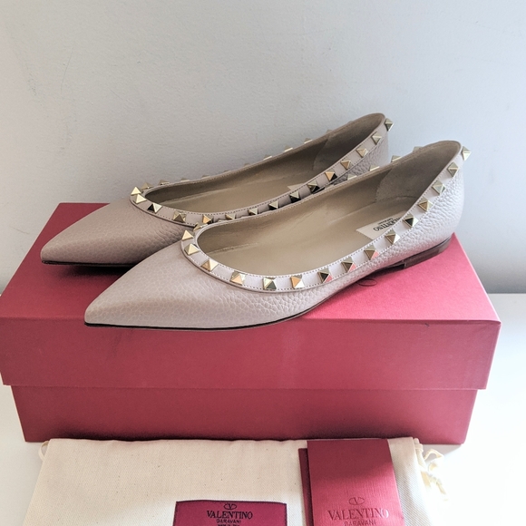 ❤️SOLD❤️ Valentino Rockstud Ballerina Flats - Picture 3 of 10